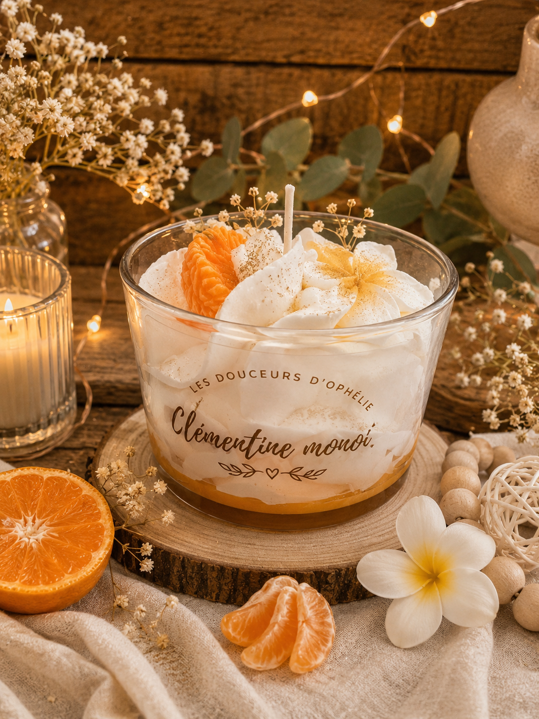 Bougie clémentine monoi