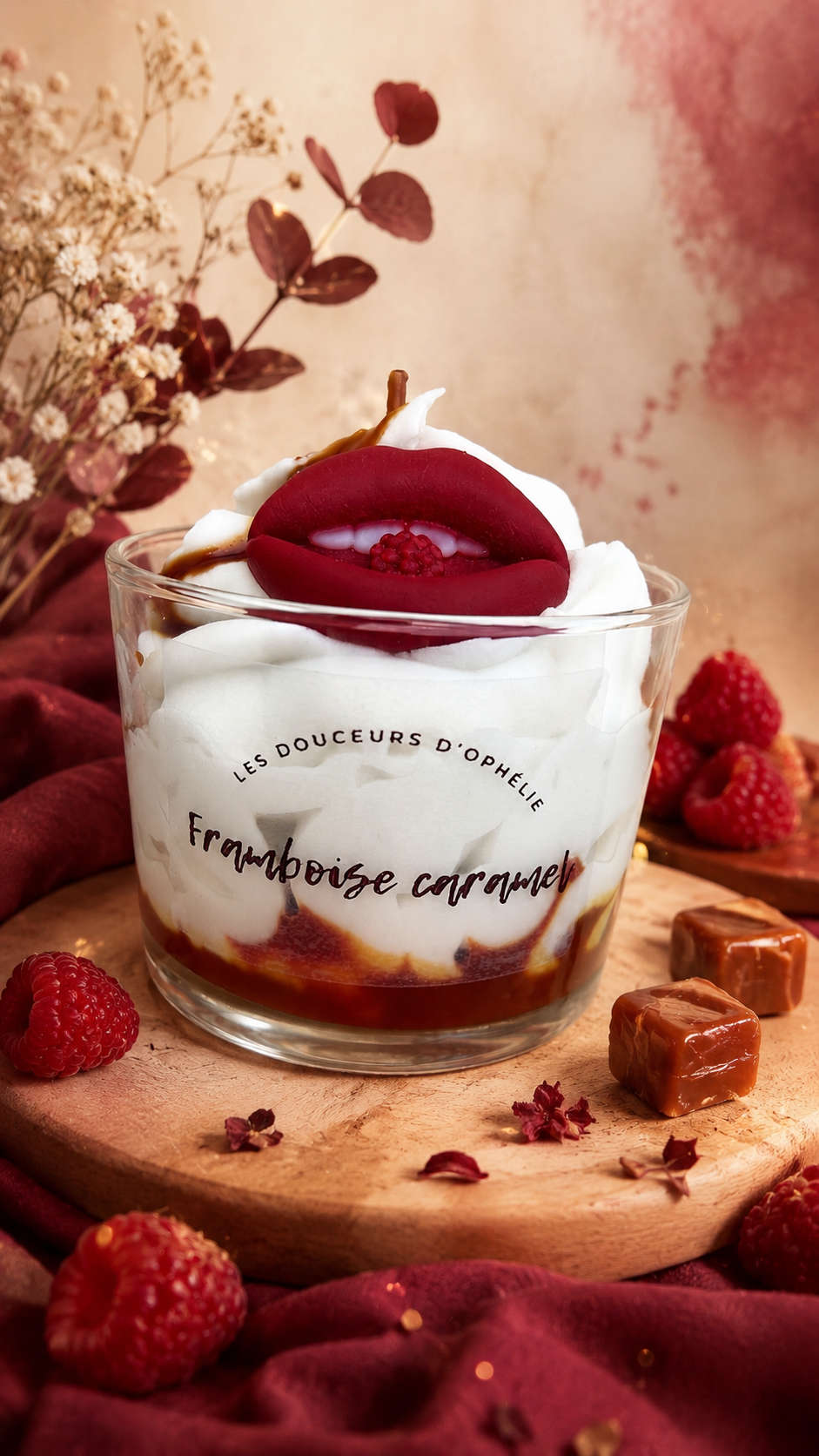 Bougie Framboise caramel