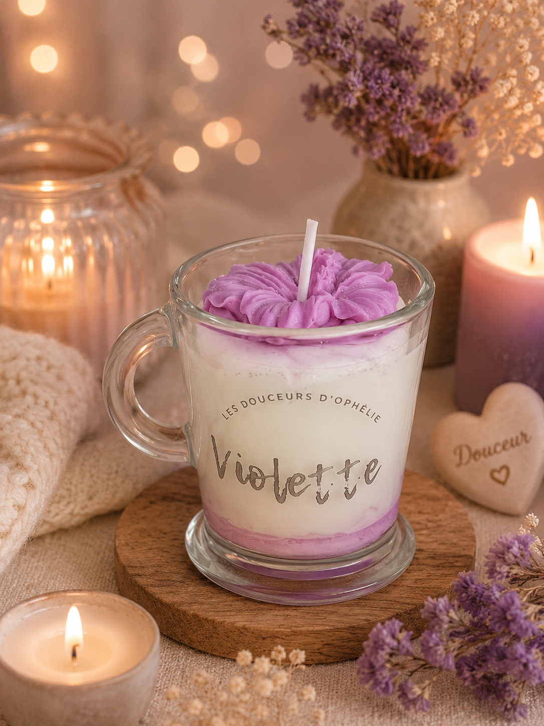 Bougie tasse Violette