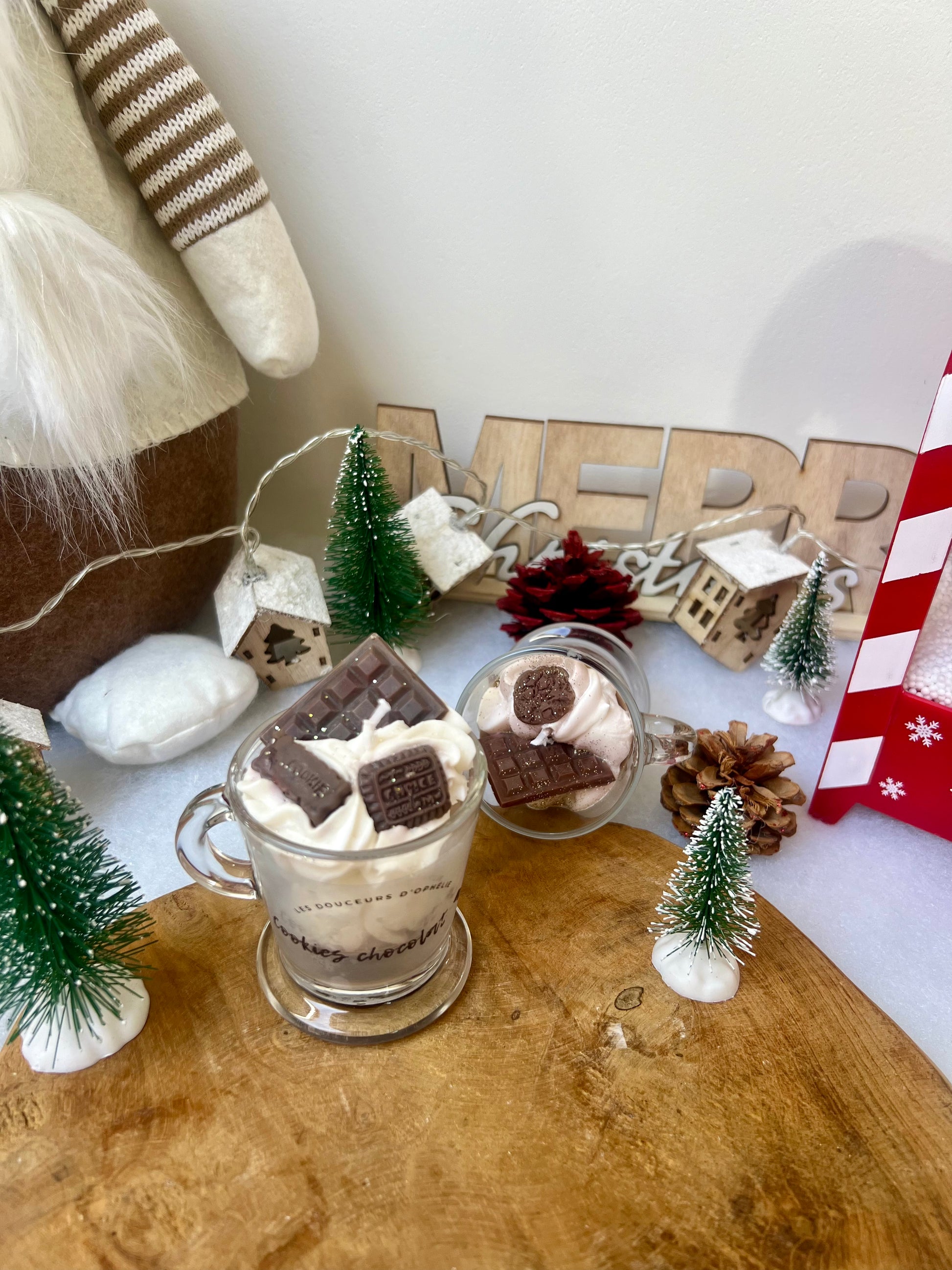 Bougie tasse Cookies chocolat